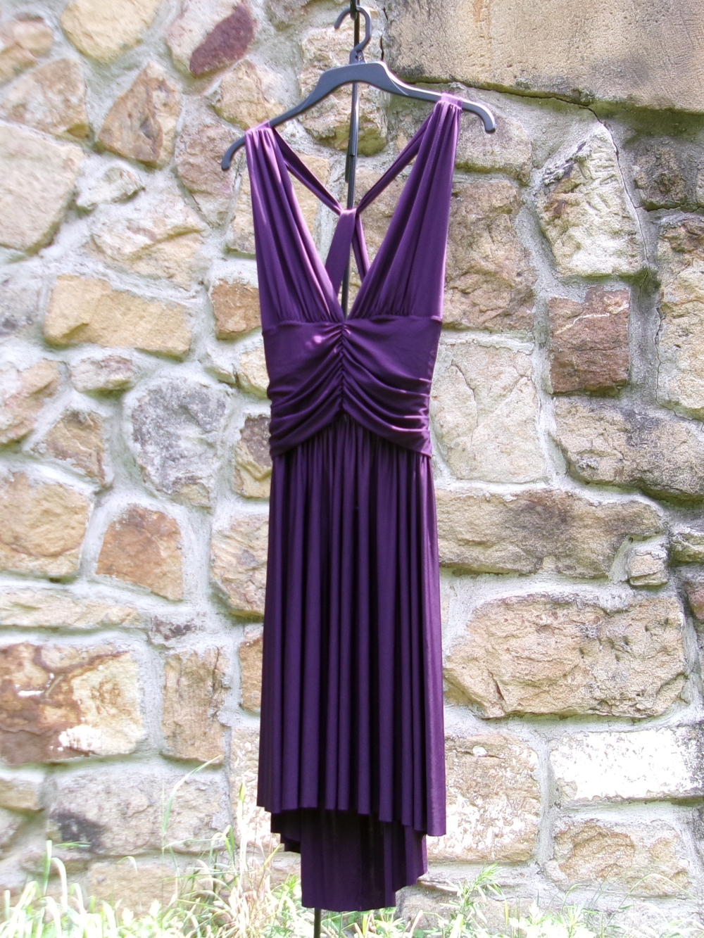Moda International Deep Plum V-Neck High-Low Dress
